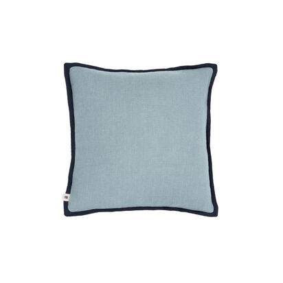 Loaf | Bordy Edge | 43 x 43 cm Linen Cushion | Light Blue