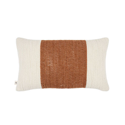 Loaf 40X66 Knitty Stripe Wool Cushion in Terracotta
