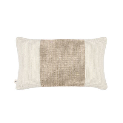 Loaf | Knitty Stripe | 40 x 66 cm Wool Cushion | Taupe