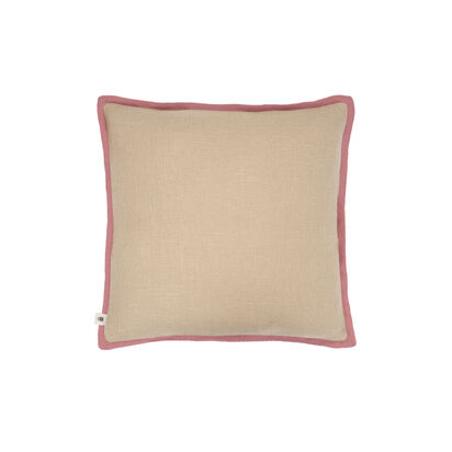 Loaf | Bordy Edge Natural | 43 x 43 cm Linen Cushion | Pink