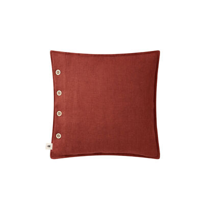 Loaf | Easy Buttons | 43 x 43 cm Linen Cushion | Terracotta