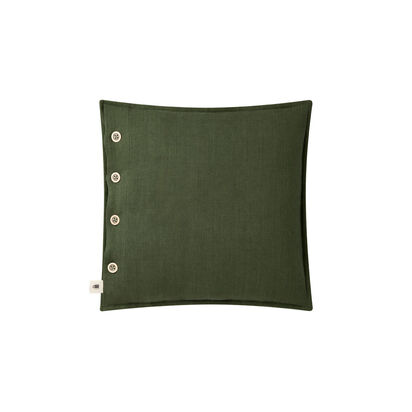 Loaf | Easy Buttons | 43 x 43 cm Linen Cushion | Green