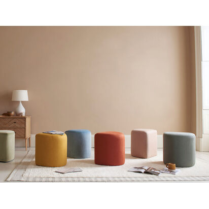 Loaf Small Square Poppet Stool in Neutral Twill - Porridge