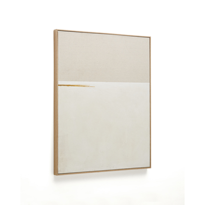 Salin abstract painting with a horizontal linen stripe 80 x 100 cm