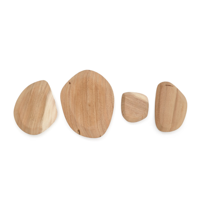 Selem Set of 4 mungur wood wall panels