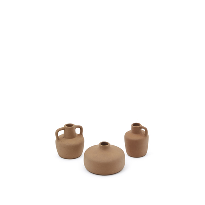 Sofra set of 3 terracotta vases, 6 cm / 7 cm / 10 cm