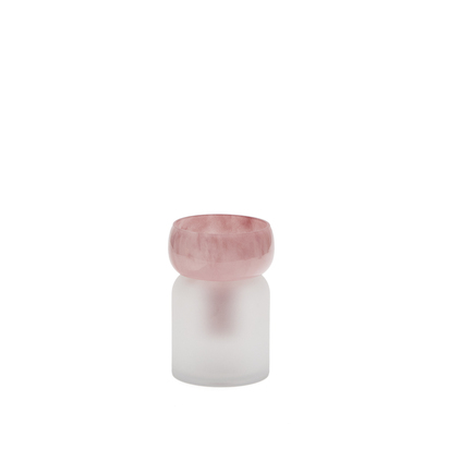 Kelse transparent and pink glass vase, 19 cm