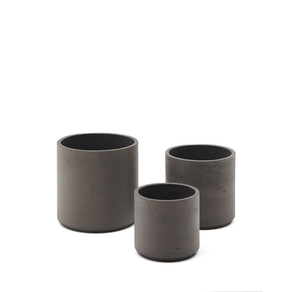 Sintina set of 3 grey cement and fiberglass plant pots Ã˜ 23 cm / Ã˜ 27.5 cm / 32 cm