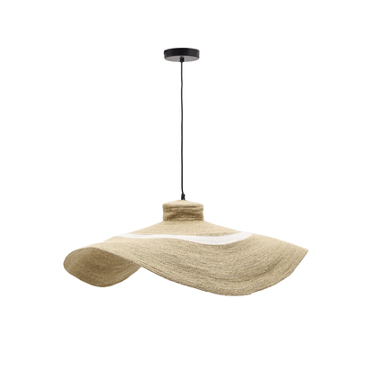 Albenya ceiling lamp made of natural fibres and cotton with a natural and white finish Ã˜ 9