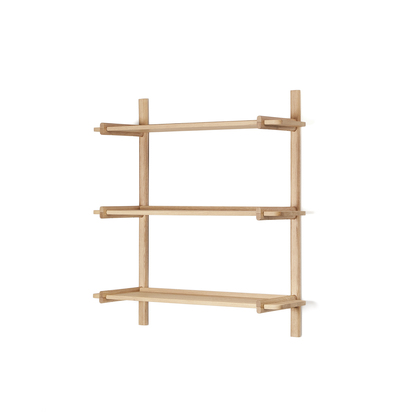 Sitra modular shelf, 3 solid oak wood shelves in a natural finish, 90 cm, FSC Mix Credit
