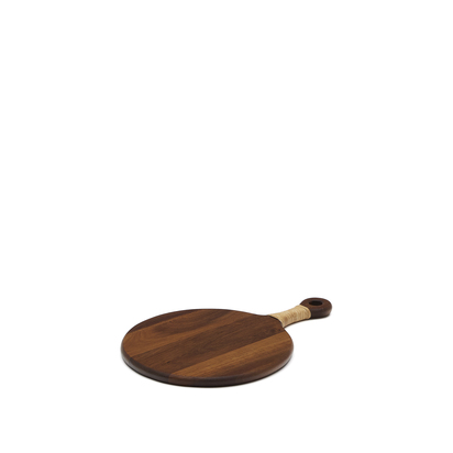 Sardis small round serving board FSC 100% acacia wood and rattan