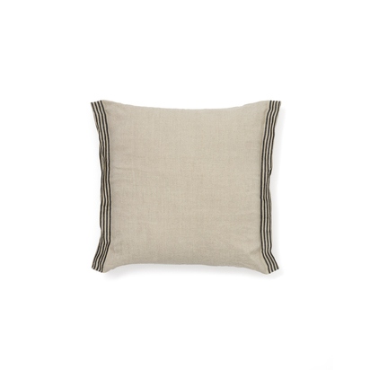 Niven beige 100% melange linen cushion cover with side stripes 45 x 45cm