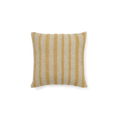Naila mustard contrasting stripe cushion cover in acrylic fibres 50 x 50cm