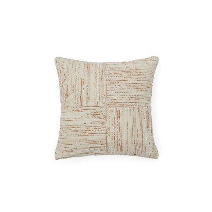 Anuba beige and red checked jacquard cushion cover 45 x 45cm