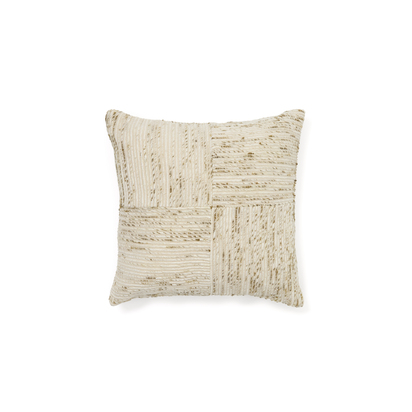 Anuba beige and green checked jacquard cushion cover 45 x 45cm