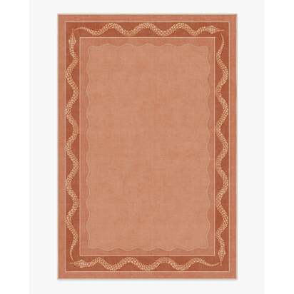 Serpent Border Coral Flatwoven Rug by Matthew Williamson - 200 x 290 cm - Rug + Cushioned Pad System