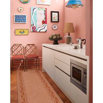 Serpent Border Coral Flatwoven Rug by Matthew Williamson - 200 x 290 cm - Rug + Cushioned Pad System
