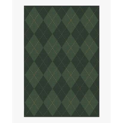 Oliver Argyle Forest Green Flatwoven Rug - 200 x 290 cm - Rug + Cushioned Pad System