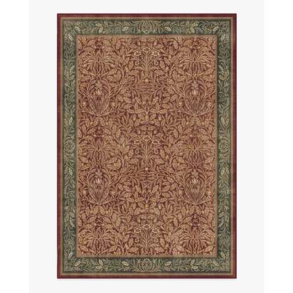 Acorn Amber Red Flatwoven Rug by Morris & Co. - 200 x 290 cm - Rug + Cushioned Pad System