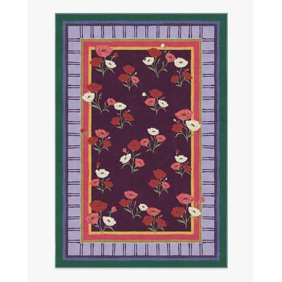 Ambroeus Royal Plum Flatwoven Rug by Iris Apfel - 200 x 290 cm - Rug + Cushioned Pad System