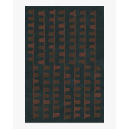 Veza Midnight & Coral Flatwoven Rug - 200 x 290 cm - Rug + Cushioned Pad System