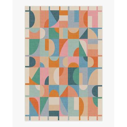 Jennie Multicolour Flatwoven Rug - 200 x 290 cm - Rug + Cushioned Pad System