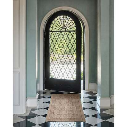 Astoria Rose Gold Flatwoven Rug by The Hiltons - 200 x 290 cm - Rug + Cushioned Pad System
