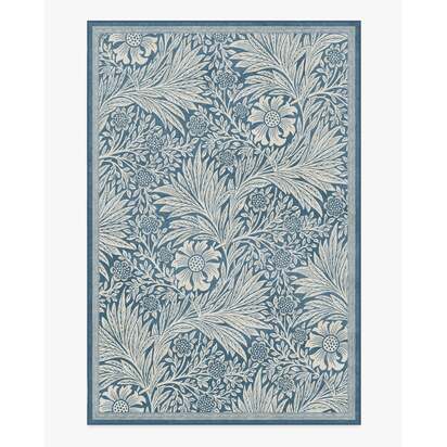 Marigold Blue Flatwoven Rug by Morris & Co. - 200 x 290 cm - Rug + Cushioned Pad System