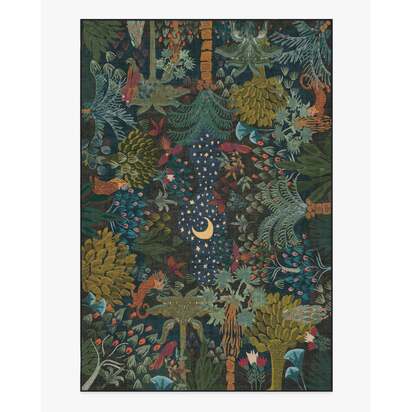 Josephine Midnight Flatwoven Rug by Jungalow - 200 x 290 cm - Rug + Cushioned Pad System