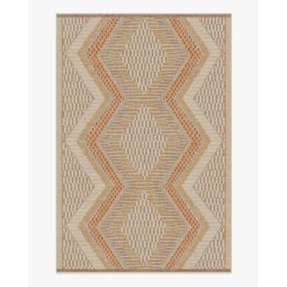 Etta Natural & Terra Flatwoven Rug by Jungalow - 200 x 290 cm - Rug + Cushioned Pad System