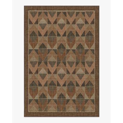 Ember Copper & Brown Flatwoven Rug - 200 x 290 cm - Rug + Cushioned Pad System