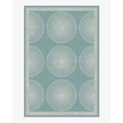 Santorini Blue Flatwoven Rug by Jonathan Adler - 200 x 290 cm - Rug + Cushioned Pad System