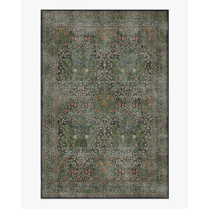 Blackthorn Forest Green Flatwoven Rug by Morris & Co. - 200 x 290 cm - Rug + Cushioned Pad System