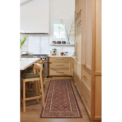 Bellflowers Amber Red Flatwoven Rug by Morris & Co. - 200 x 290 cm - Rug + Cushioned Pad System