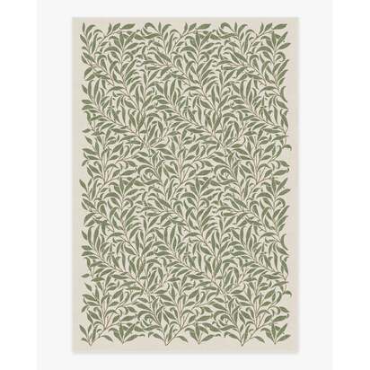 Pure Willow Boughs Green Flatwoven Rug by Morris & Co. - 200 x 290 cm - Rug + Cushioned Pad System