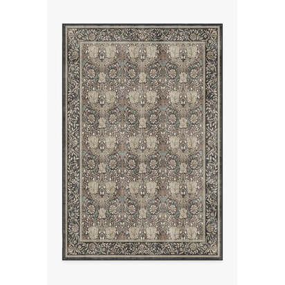 Honeysuckle & Tulip Dark Wood Flatwoven Rug by Morris & Co. - 200 x 290 cm - Rug + Cushioned Pad System