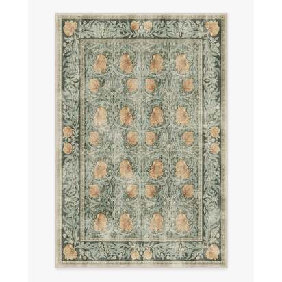 Pimpernel Jade Flatwoven Rug by Morris & Co. - 200 x 290 cm - Rug + Cushioned Pad System