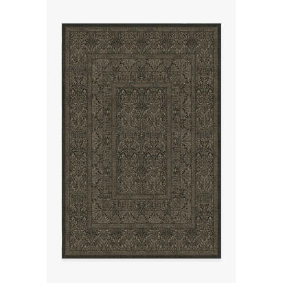 Bluebell Soft Black Flatwoven Rug by Morris & Co. - 200 x 290 cm - Rug + Cushioned Pad System