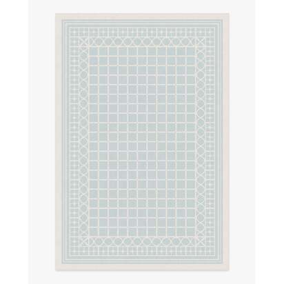 Palm Beach Powder Blue Flatwoven Rug by Gray Malin - 200 x 290 cm - Rug + Cushioned Pad System