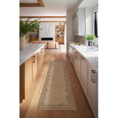 Orla Tan Flatwoven Rug - 200 x 290 cm - Rug + Cushioned Pad System
