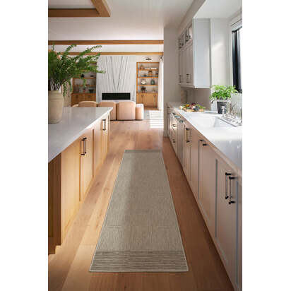 Solvi Stone Flatwoven Rug - 200 x 290 cm - Rug + Cushioned Pad System