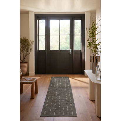 Alina Grey Flatwoven Rug - 200 x 290 cm - Rug + Cushioned Pad System