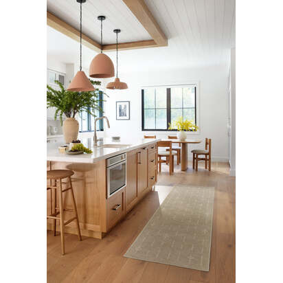 Alina Light Stone Flatwoven Rug - 200 x 290 cm - Rug + Cushioned Pad System