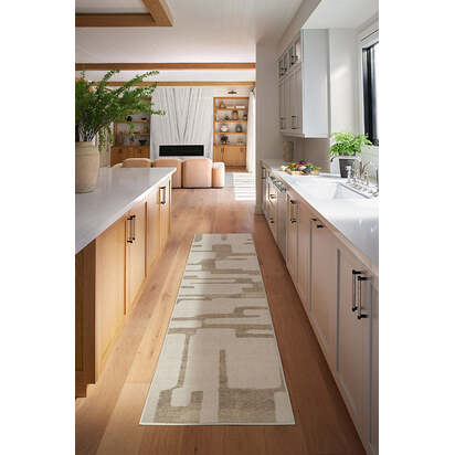 Holme Ivory & Natural Flatwoven Rug - 200 x 290 cm - Rug + Cushioned Pad System