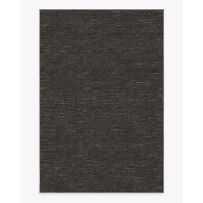 Melange Solid Charcoal Flatwoven Rug - 200 x 290 cm - Rug + Cushioned Pad System