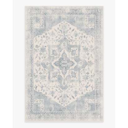 Kira Soft Blue Flatwoven Rug - 200 x 290 cm - Rug + Cushioned Pad System