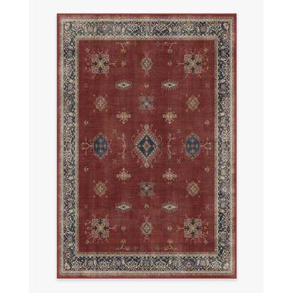 Verena Amber Red Flatwoven Rug - 200 x 290 cm - Rug + Cushioned Pad System