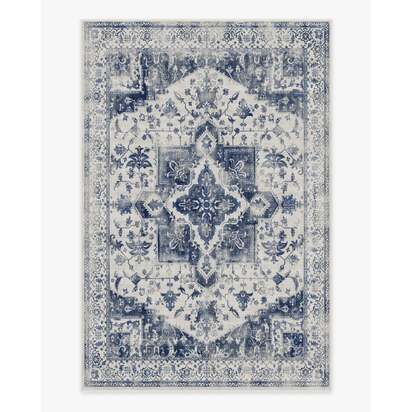 Kira Delft Blue Flatwoven Rug - 200 x 290 cm - Rug + Cushioned Pad System