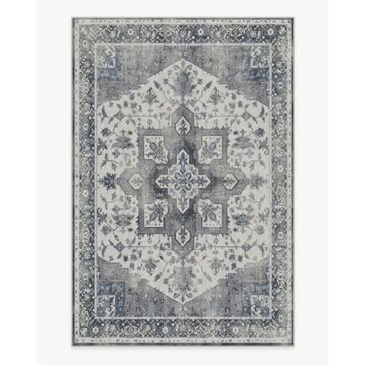 Kira Stone Blue Flatwoven Rug - 200 x 290 cm - Rug + Cushioned Pad System
