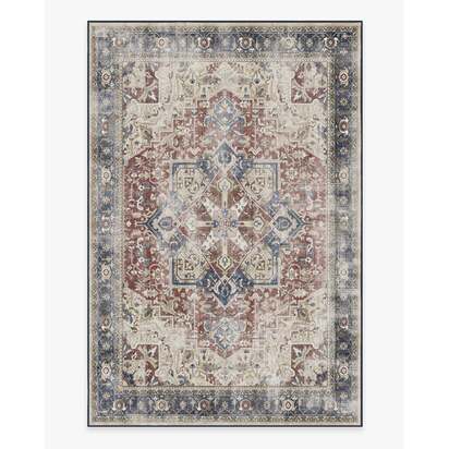 Kamran Royal Blue Flatwoven Rug - 200 x 290 cm - Rug + Cushioned Pad System